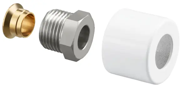 Oventrop Klemmringverschraubungs-Set für Baureihe E , 1/2 x15mm, weiß 1169193