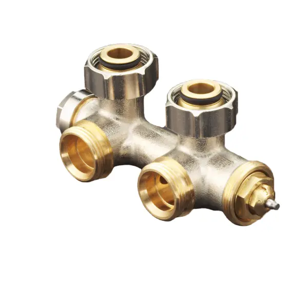 Oventrop Connection fixture Multiblock T 3/4 union nut x 3/4 external thread 1 and 2-pipe Brass angle 1184024