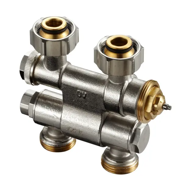 Oventrop Connection fixture Multiblock TF 3/4 union nut x 3/4 external thread 1 and 2-pipe brass pivoting 1184025