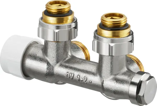 Oventrop Connection fixture Multiblock T 1/2 male thread x 3/4 male thread 1 and 2-pipe Brass  Elbow 1184034
