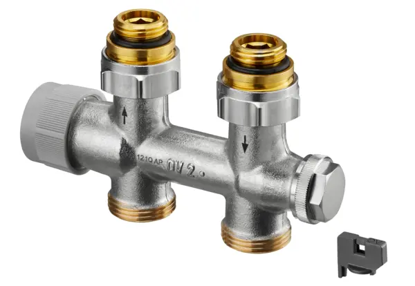 Oventrop-Anschlussarmatur  Multiblock T  Dg, Rp 1/2 AG mit  QV  Ventileinsatz 1184073
