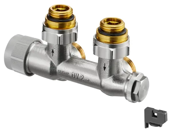 Oventrop-Anschlussarmatur  Multiblock T  Eck, Rp 1/2 AG mit  QV  Ventileinsatz 1184074