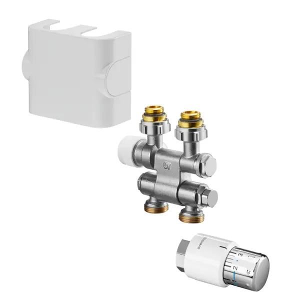 Oventrop Anschluss-Set für Badheizkörper  Multiblock TF/Uni SH , schwenkbar, weiß 1184135