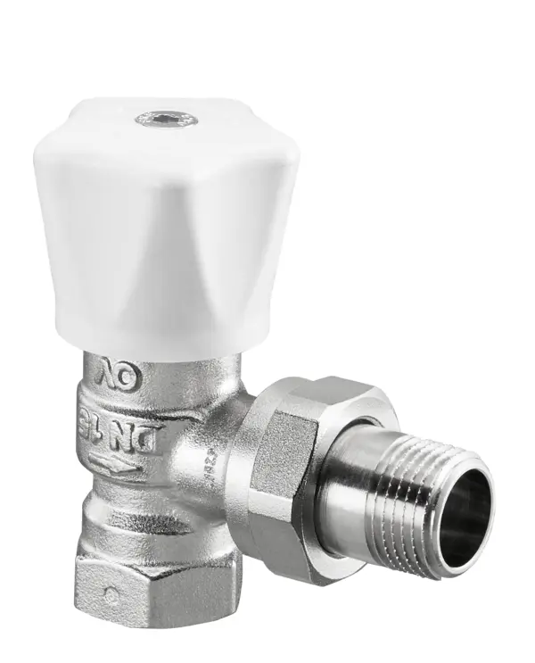 Oventrop Hand control Valve HRV DN10 3/8 PN10 angle pattern Manual head connection white 1191503