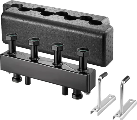 Oventrop Distributor for Regumat DN 25 with thermal insulation, for 2 heating circuits, steel 1351580