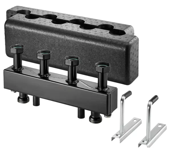 Oventrop Verteilerbalken für Regumat  DN25  für 4 Heizkreise, Stahl 1351584