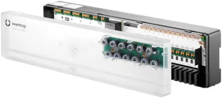 Oventrop FloorCon F 300 Electrical connecting block with automatic hydronic balancing for surface heating and cooling with channel allocation, connection of up to 8 room thermostats / 12 actuators, 230 V 1400985