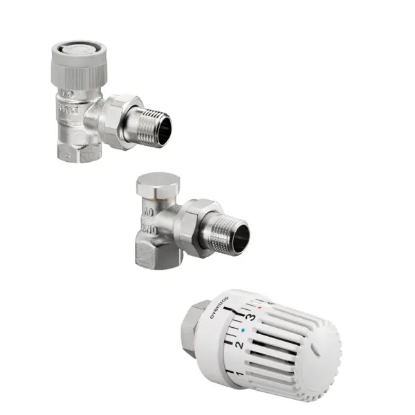Oventrop Thermostatventil-Set, DN10 angle, mit Uni LH, AQ, Combi 2 1703063