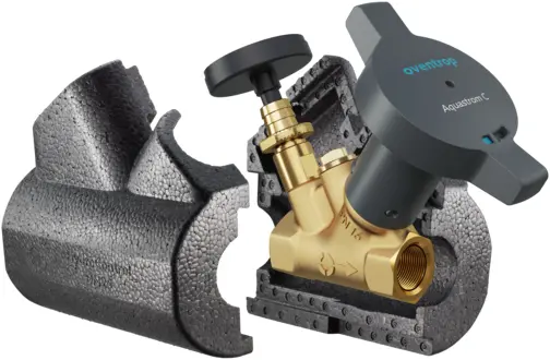 Oventrop Aquastrom C Static circulation valve DN 20, Rp ¾, with thermal insulation and thermometer 4204106