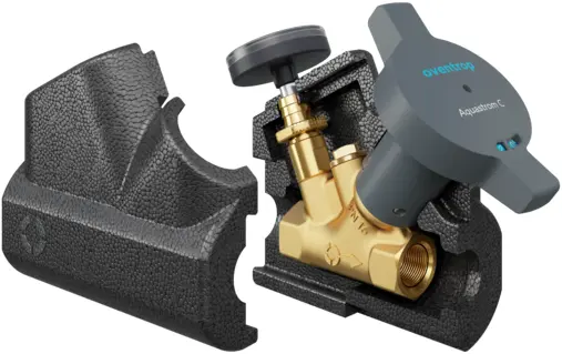 Oventrop Aquastrom C static circulation valve DN 32, Rp 1 ¼, with thermal insulation and thermometer 4204110
