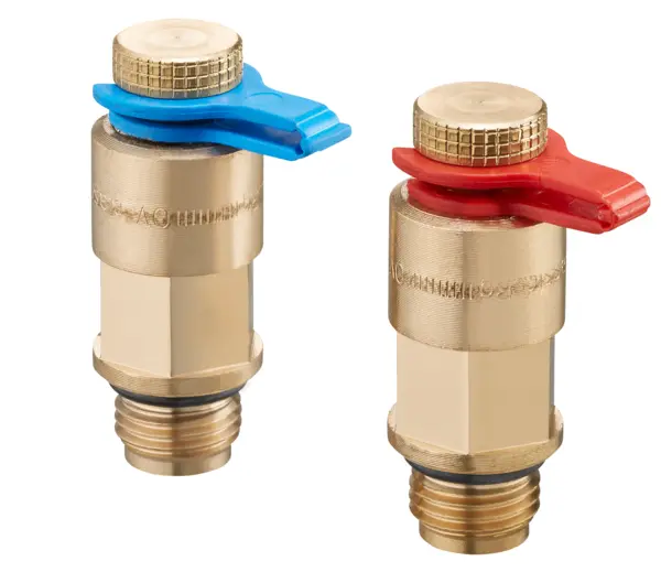 Oventrop Messventil Rotguss, rot/blau 4209090