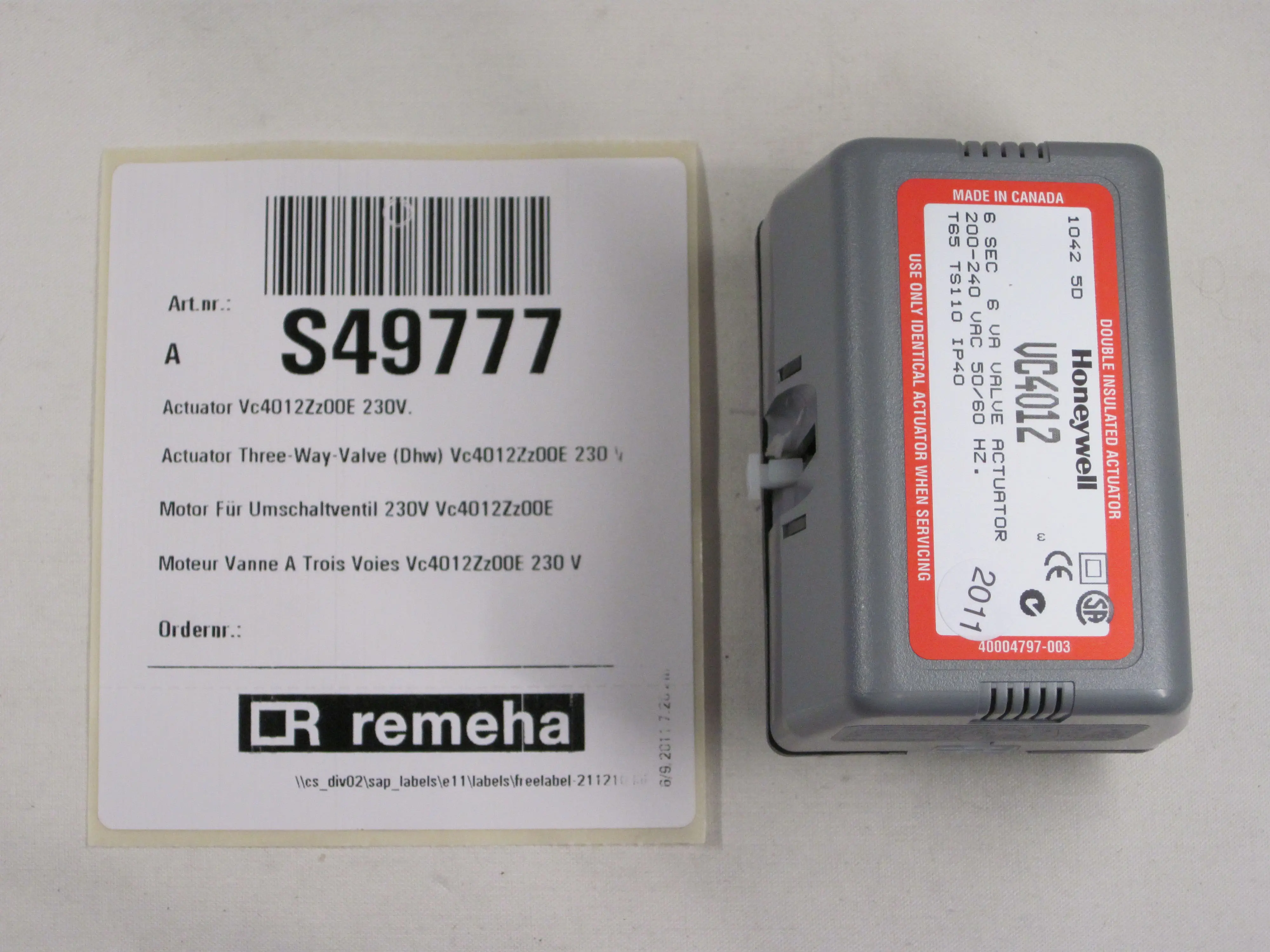 Remeha Motor 220V Zu 3-Wegeventil S49777