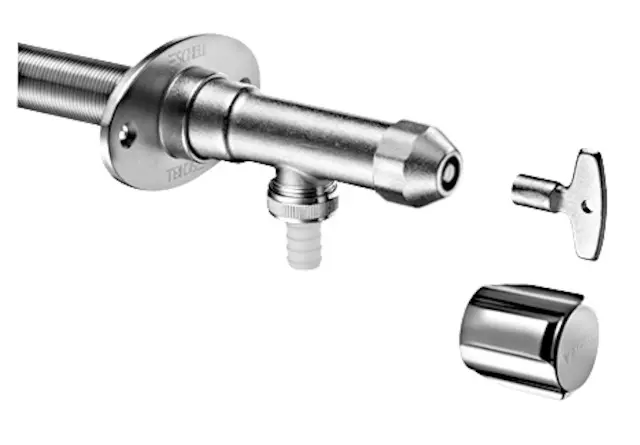 Schell Außenwandarm. POLAR II Set, RV frostsicher,Installationsbausatz,mattchr 039970399