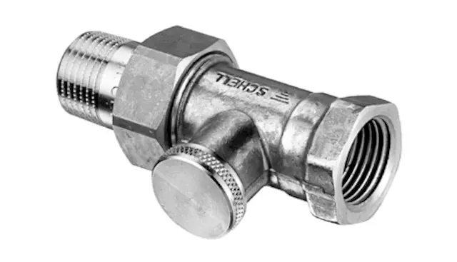 Schell Heizkörperverschr., Durchgang absperrbar, 10bar, 3/8", mattnickel 141160499