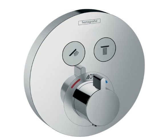 Hansgrohe Thermostatic mixer f concealed install. ShowerSelect S set f 2 functions chrome 15743000