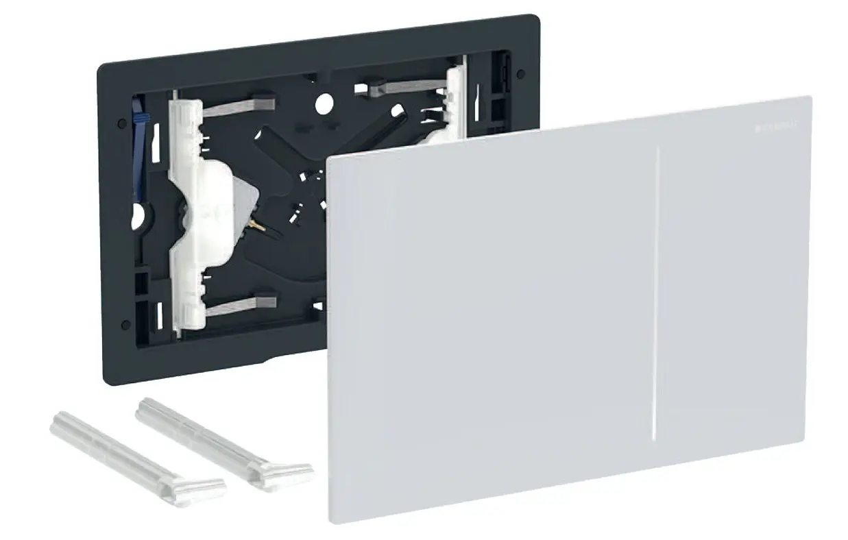 Geberit BetPl. Sigma70, für 2-Mengen-Sp. Glas weiß ET 242813SI1