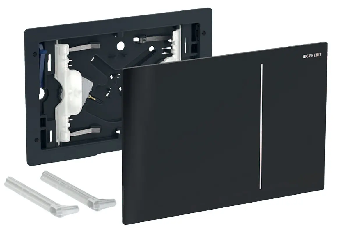 Geberit BetPl. Sigma70, für 2-Mengen-Sp. Glas schwarz ET 242813SJ1