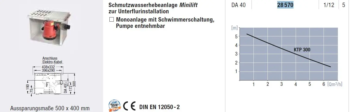 Kessel Hebeanlage DA 40 28570 Nur 1 x am Lager