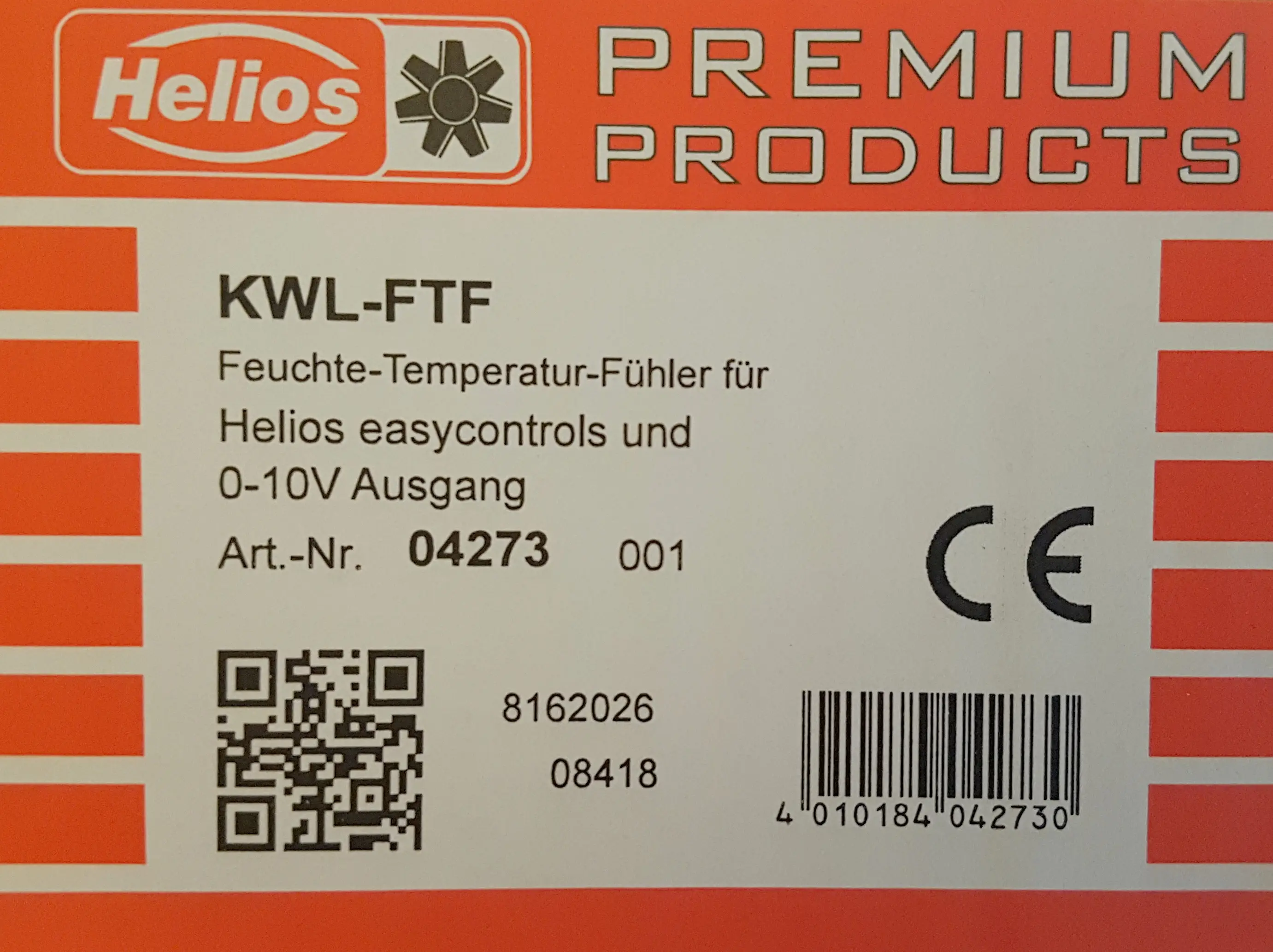 Helios KWL-FTF Humidity temperature sensor for KWL-FTF 4273 04273