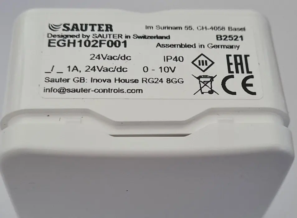 Sauter EGH102F001 Taupunktwächter 24V stetiger Ausgang 0...10V 70...85%rF