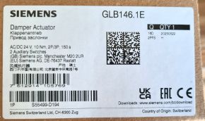Siemens GLB146.1E Luftklappendrehantrieb 10Nm AC/DC 24V 2-P/3-Punkt Hilfsschalter S55499D194