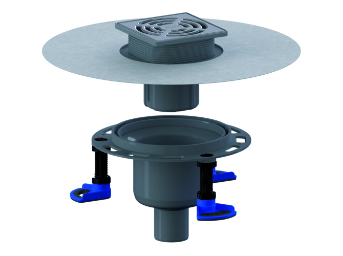 DALLMER Bodenablauf DallDrain Select  senkr., DN50/DN100, 120x120mm 517159