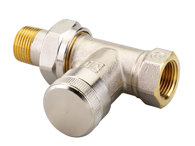 Danfoss Ruecklaufverschraubung RLV 10 R 3/8 Durchgang vernickelt 003L0142