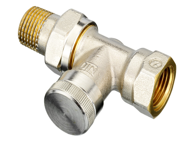 Danfoss Ruecklaufverschraubung RLV 15 R 1/2 Durchgang vernickelt 003L0144