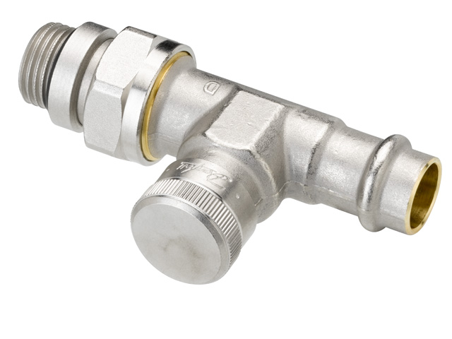 Danfoss Lockshield Valve RLV 15 R 1/2 Pressfit straight nickel plated 003L1824