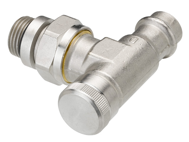Danfoss Lockshield Valve RLV 15 R 1/2 Pressfit angle nickel plated 003L1825
