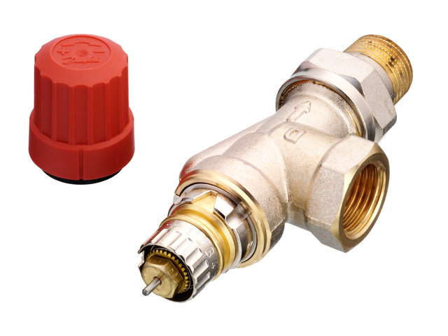Danfoss Ventilgehaeuse RA-N 15 R 1/2 UK (Axial) matt vernickelt 013G0153
