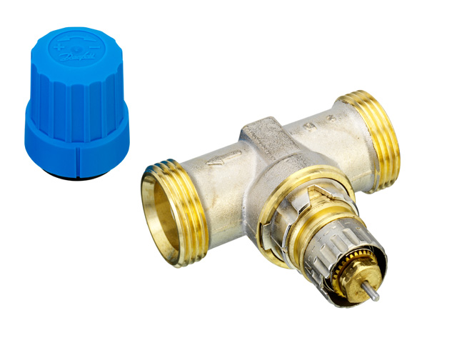 Danfoss Cooling and heating valve RA-C 20 2 x 1 A straight nickel plated 013G3096
