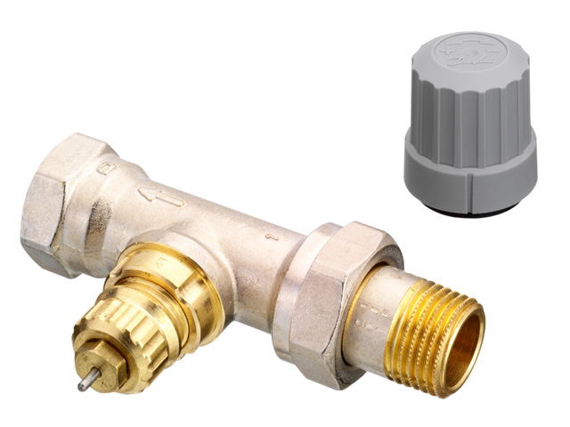 Danfoss Radiator valve RA-FN 15 R 1/2 straight nickel plated mounting in the return 013G3226