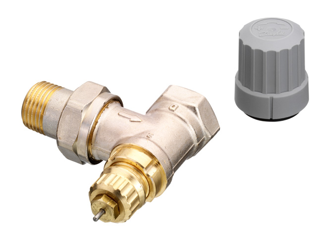 Danfoss Ventilgehaeuse RA-FN 15 R 1/2 Eck vernickelt Einb.i.d.Ruecklau 013G3227