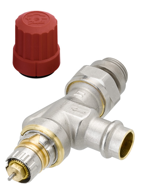 Danfoss Ventilgehaeuse RA-N 15 Pressfit R 1/2 UK matt vernickelt 013G3239
