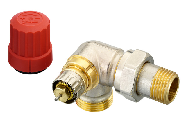 Danfoss Radiator valve RA-N 15 3/4 A WE left matte nickel plated 013G4205
