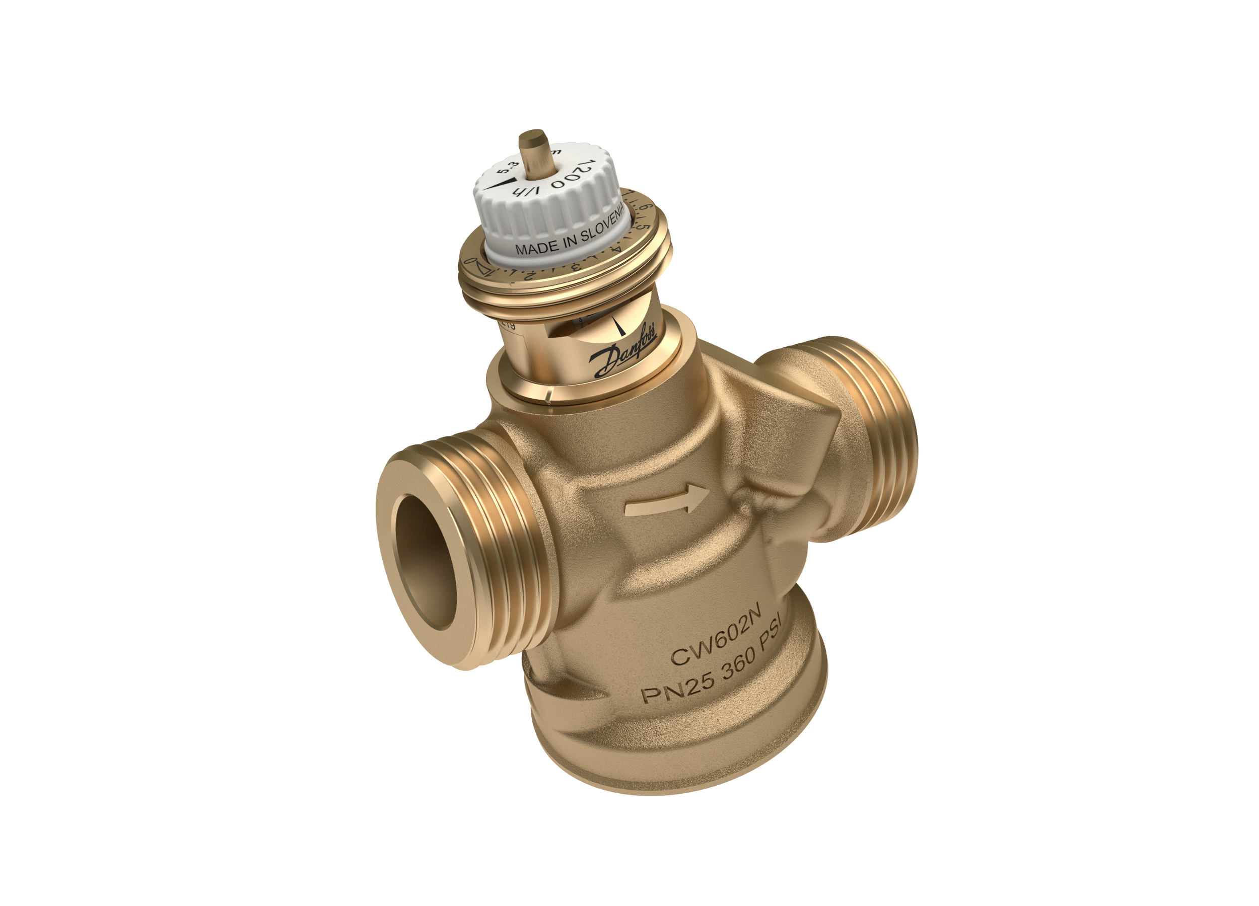 Danfoss druckunabh. Regelventil ABQM 4.0 DN15, 60-600 l/h, oh. Messnip. 3/4\"AG 003Z8221