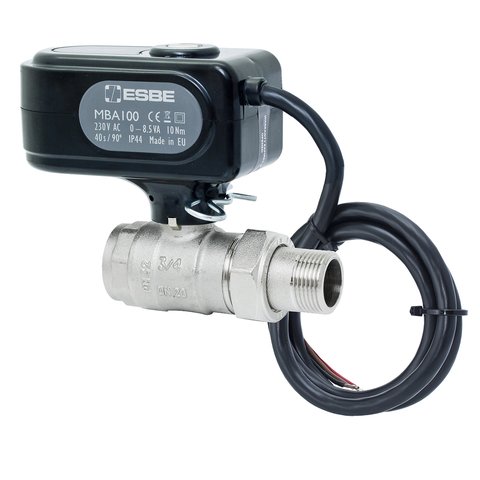 ESBE Motorkugelhahn MBA124 DN20 Kvs45 als 2 Wege Zonenventil, 230V, I-AG 3/4" 43100400