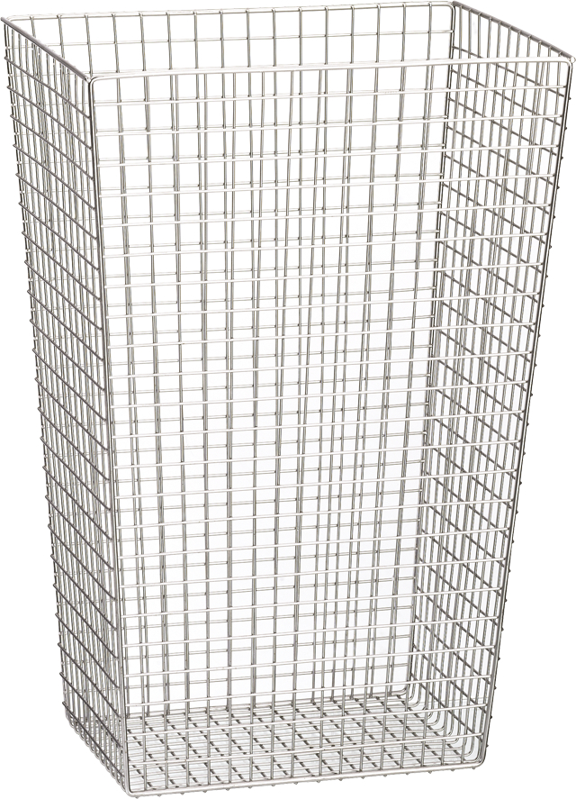 KWC Franke Waste bin free standing or for wall mounting, stainless steel, surface satin finished, wire thickness 2 mm, square perforated facia pattern, includes stainless steel screws and dowels. Dimensions 350 x 505 x 252 mm (W x H x D) 2000057138
