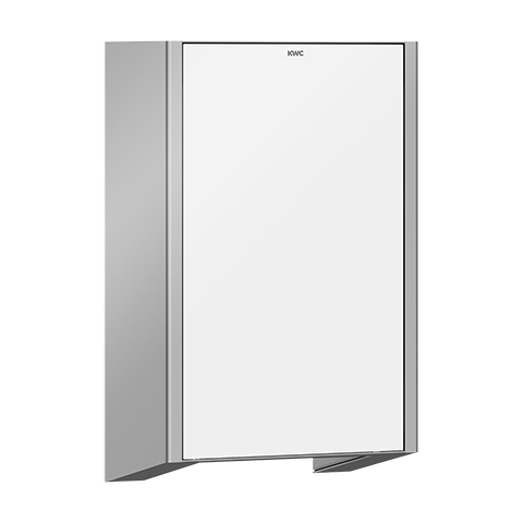 KWC Franke Sèche-mains pour montage en saillie, acier inoxydable, finition satinée avec traitement de surface InoxPlus pour la réduction des traces de doigts et de meilleures propriétés de nettoyage (easy to clean), face avant en verre trempé blanc, épais