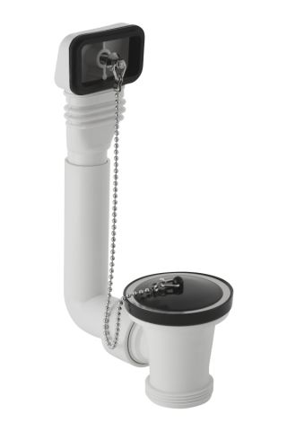 Geberit Spueltisch Ablaufventil mit Ueberlauf mit Kette und Stopfen 152730111