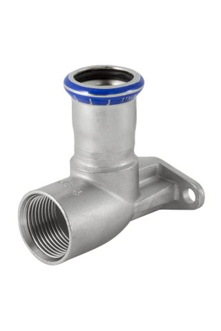 Geberit Mapress Stainless steel T-elbow tap connector 90°,  offset / Ceiling angle  90 degrees  diameter 18xRp1/2 with female thread CrNiMo steel  33425