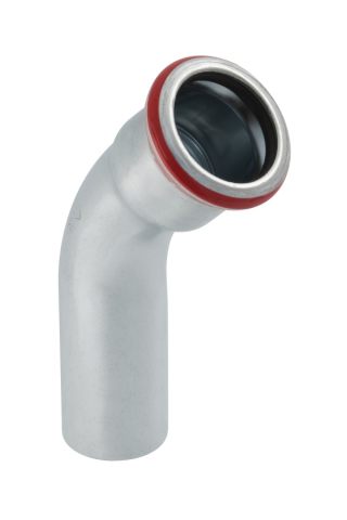 Geberit Mapress Carbon Steel Bend 45 degrees  diameter 35 with plain end zinc-plated 23706