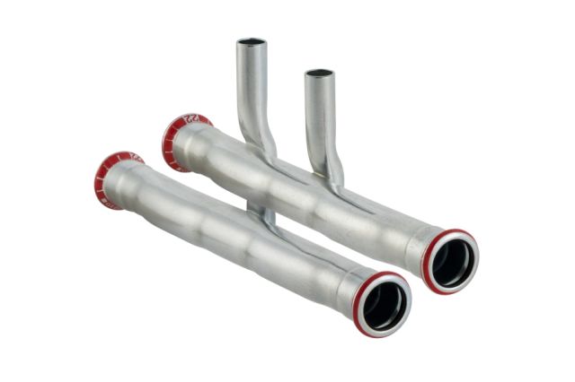 Geberit Mapress Carbon Steel Connector t-piece set diameter 18x15 for inlet and return flow zinc-plated 24003