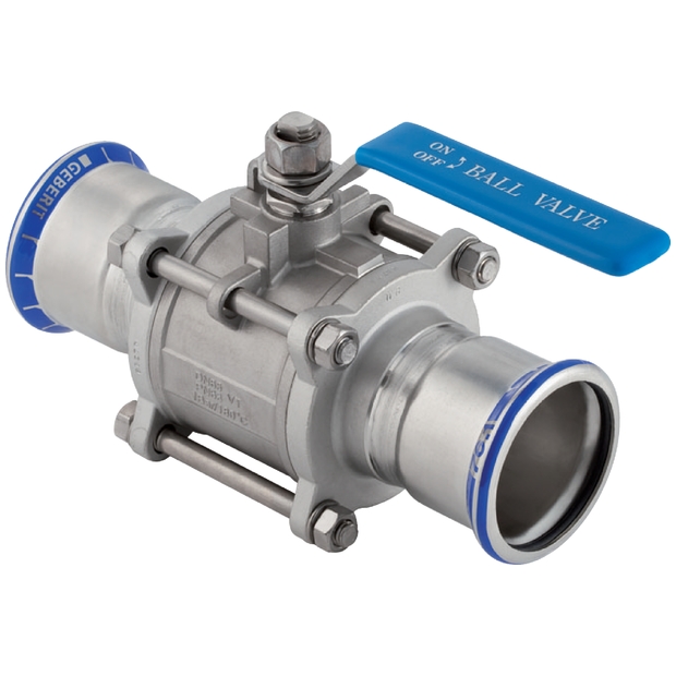 Geberit Mapress Kugelhahn NPW, mit Bet.-Hebel geflanscht d88,9 92108