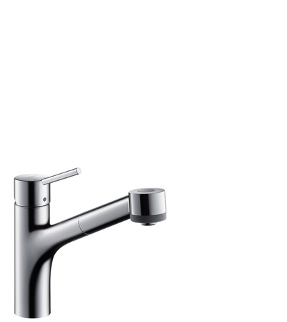 Hansgrohe Spueltischmischer Talis S chrom mit Ausziehbrause 32841000