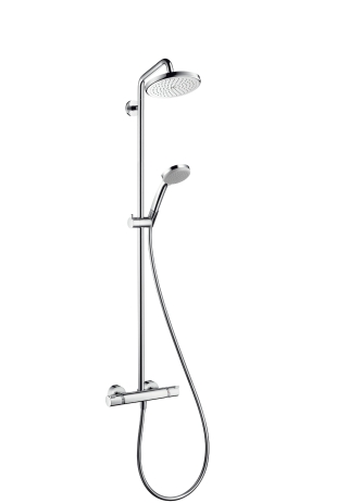 Hansgrohe Croma 220 Air 1jet Showerpipe chrome with thermostat 27185000