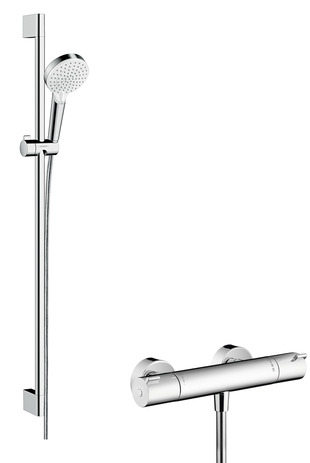 Hansgrohe Brausenkombi Crometta Vario/ Ecostat 1001 CL/Unica 900mm weiss/chrom 27813400