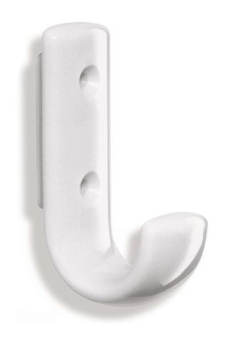 Hewi Garderobenhaken Serie 477, H:75mm mit Distanzstück signalweiß 477.90.061 98 4779006198