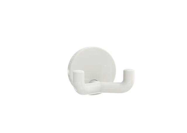 Hewi Doppelhaken Serie 477, d:50mm eckige Hakenform reinweiß 477.90.025 99 4779002599